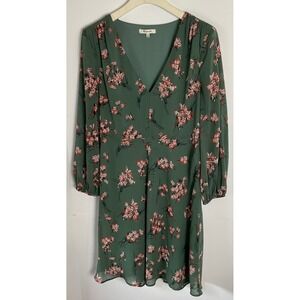 madewell green linen dress Linen-Blend Lucie Smocked Midi Dress